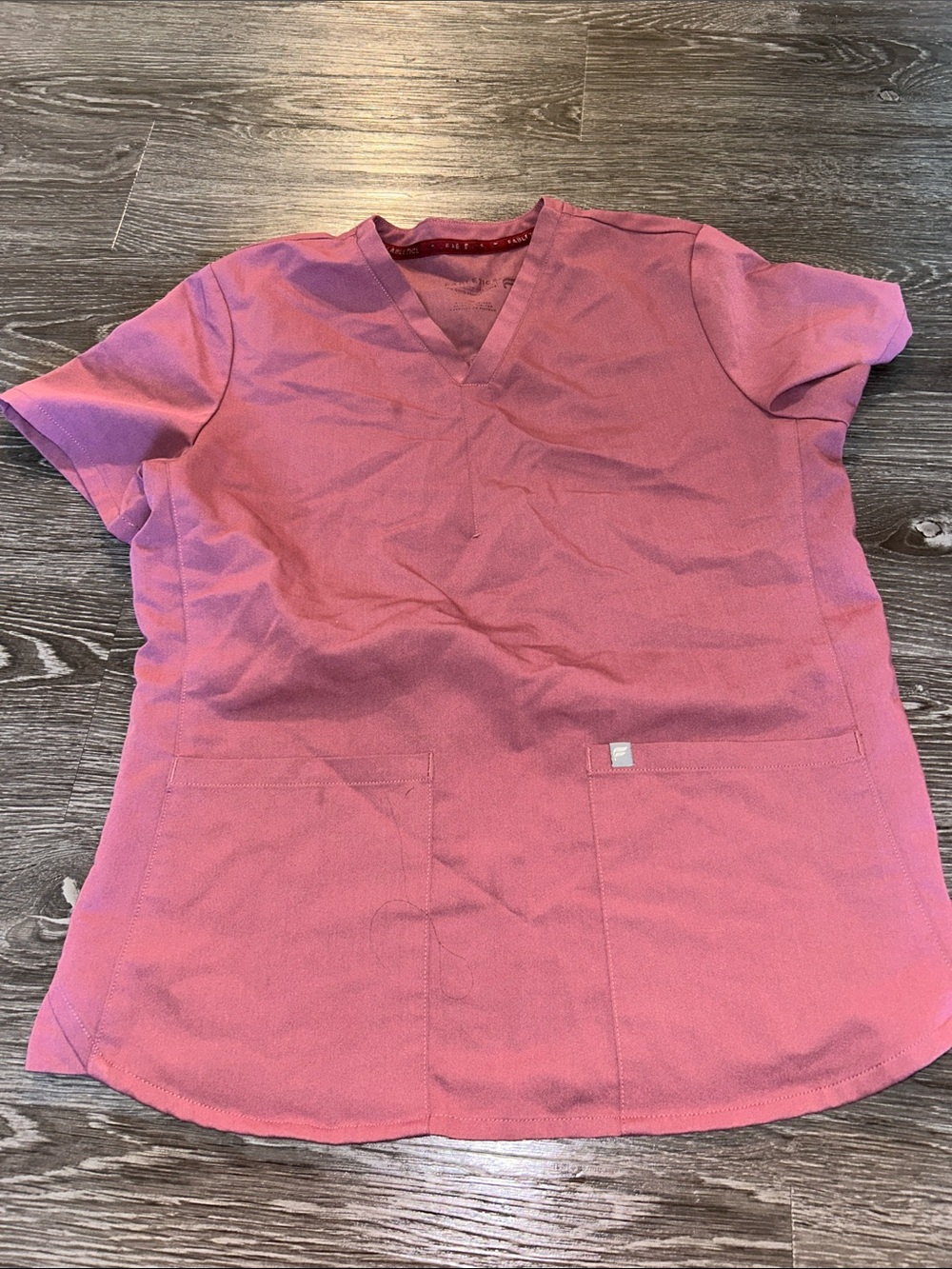 Fabletics Purple V-Neck Short Sleeve Scrub Top